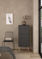 andas Highboard "Bodo, Hochkommode, Aufbewahrung, Stauraum" mit 5 Schublade günstig online kaufen