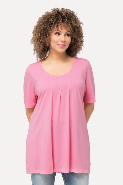 Ulla Popken T-Shirt T-Shirt Zierfalten A-Linie günstig online kaufen