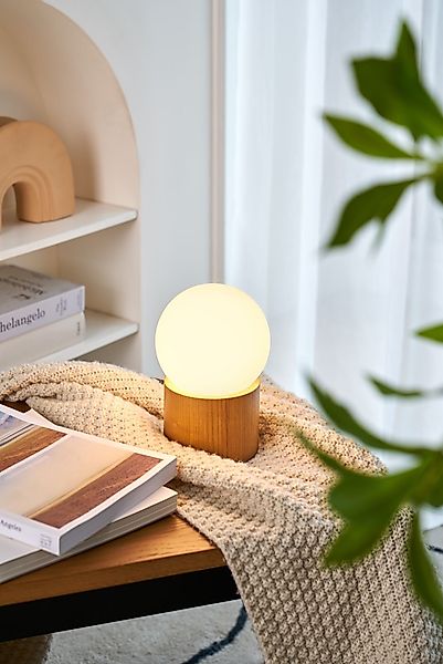 Pauleen Tischleuchte Woody Shine Glas/Eschenholz 230V günstig online kaufen