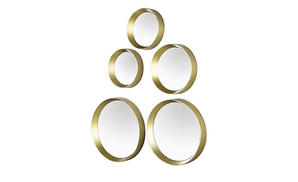 Dekospiegel 5er Set  Capovalle ¦ gold ¦ Glas,Kunststoff Ø: 25 Accessoires > günstig online kaufen