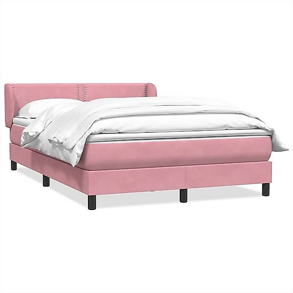 vidaXL Boxspringbett, Boxspringbett mit Matratze Rosa 140x210 cm Samt günstig online kaufen