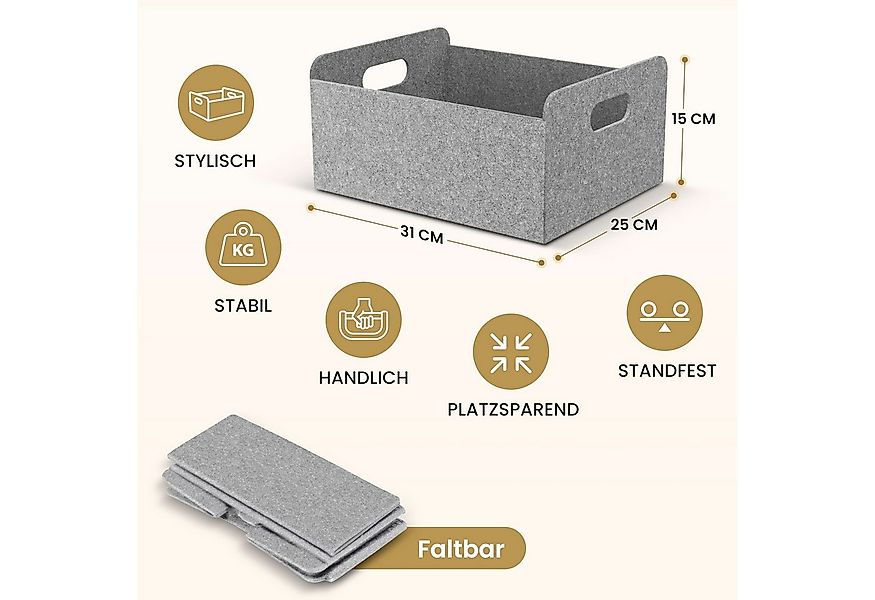 Bada Bing Aufbewahrungskorb Filzkorb Filz Aufbewahrungsbox Regalkorb Organi günstig online kaufen