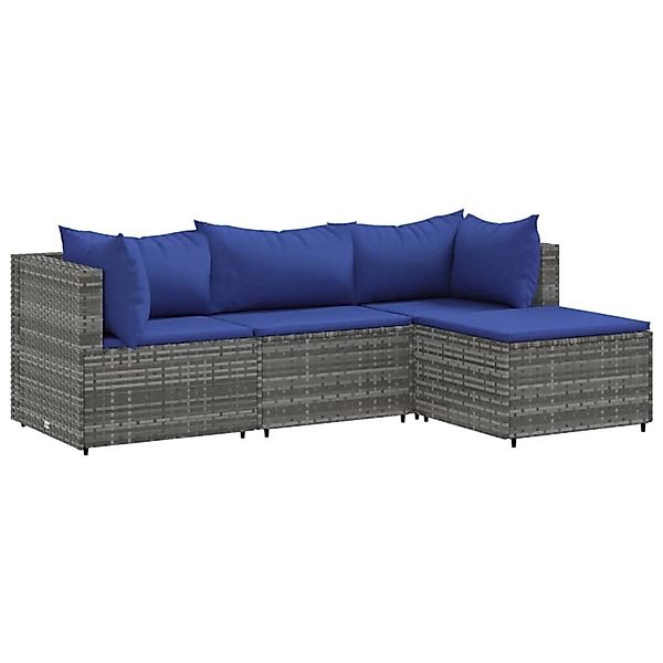 vidaXL Gartenlounge-Set 4-tlg. Garten-Lounge-Set mit Kissen günstig online kaufen