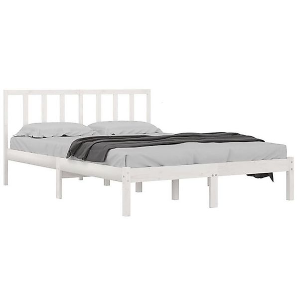 vidaXL Bett Massivholzbett Weiß Kiefer 120x190 cm günstig online kaufen