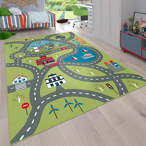 Paco Home Kinderteppich »Bino 562«, rechteckig, 4 mm Höhe, Kurzflor, Straße günstig online kaufen