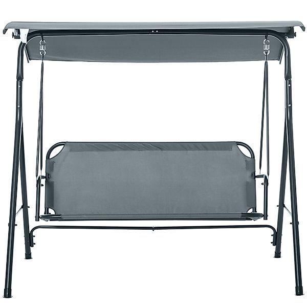 Outsunny 3-Sitzer Gartenschaukelbank mit verstellbarem Sonnenschutz, Outdoo günstig online kaufen