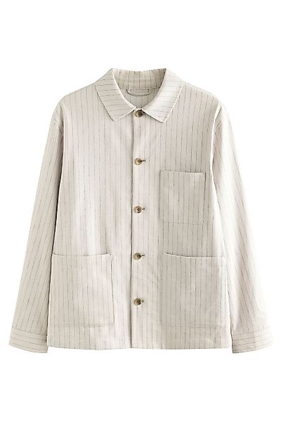 Next Sakko Gestreifte Hemdjacke aus Leinengemisch günstig online kaufen