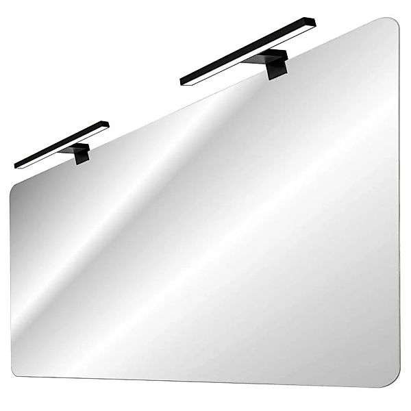 Badezimmerspiegel 120cm mit LED-Leuchte in schwarz ADELAIDE-56-WHITE, B/H/T günstig online kaufen