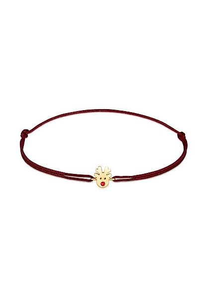 Elli Armband Rentier X-Mas Nylon Rot 925 Silber (kein Set, 1-tlg), Rentier günstig online kaufen