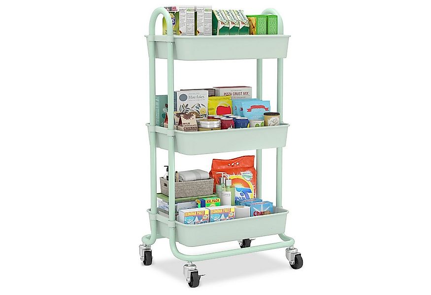 Sekey Servierwagen Rollwagen badezimmer 35cm breit Badezimmerregal mit 3 Eb günstig online kaufen