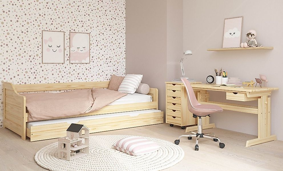 Inter Link Schreibtisch Julia, Kindertisch aus Massivholz, höhenverstellbar günstig online kaufen