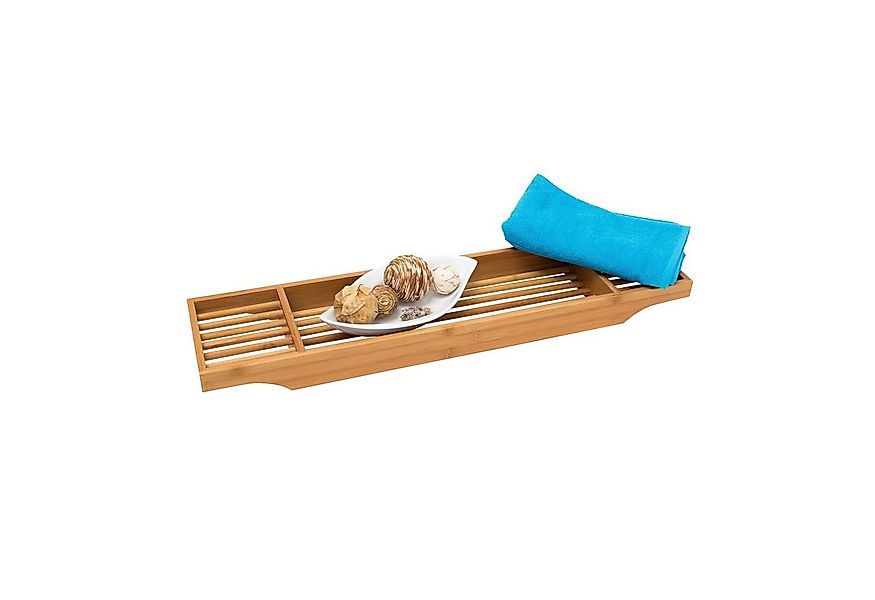 relaxdays Badewannenablage Bambus Badewannenablage mit 3 Fächern günstig online kaufen