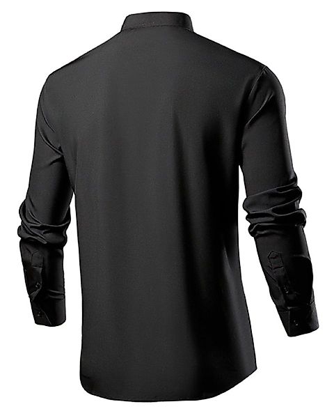 Allthemen Langarmhemd mit Stehkragen Slim Fit günstig online kaufen