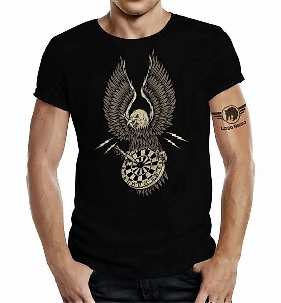 LOBO NEGRO® T-Shirt für den Dart Fan: Dart-Eagle 3 schwarz günstig online kaufen