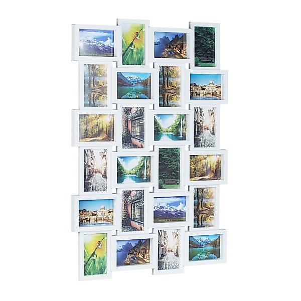 relaxdays Staffelbilderrahmen Bilderrahmen für 24 Fotos, günstig online kaufen