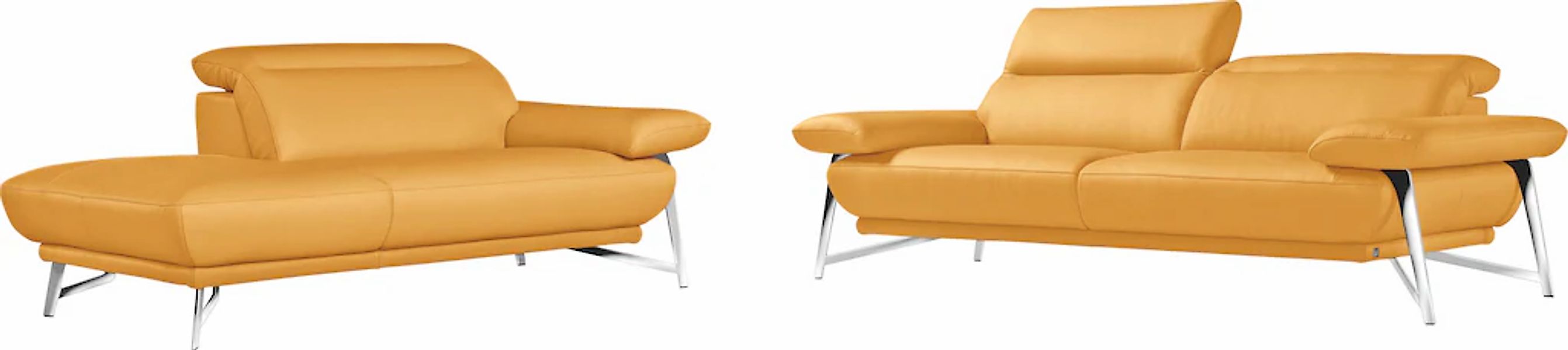 Egoitaliano Sofa "Anais, erstklassiger Sitzkomfort, Fußfarbe chrom" Set, Ko günstig online kaufen