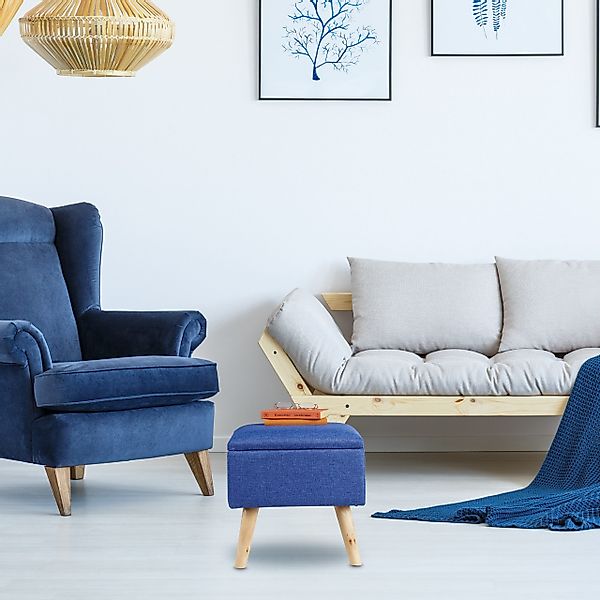 relaxdays Stauraumhocker Hocker mit Stauraum, Blau günstig online kaufen