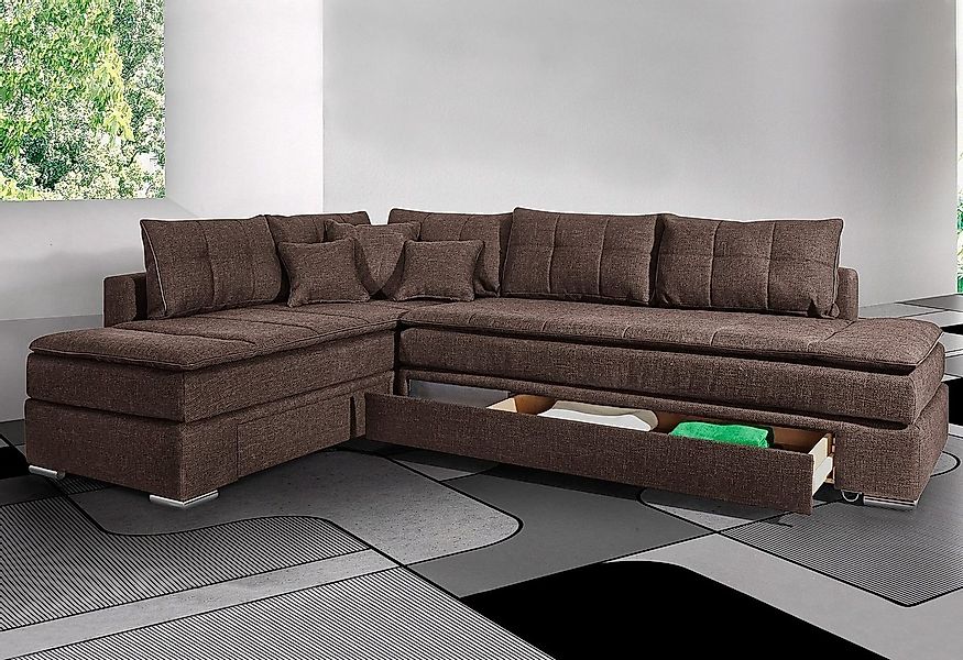 INOSIGN Ecksofa "Night & Day L-Form mit Dauer-Schlaffunktion ohne Armlehnen günstig online kaufen