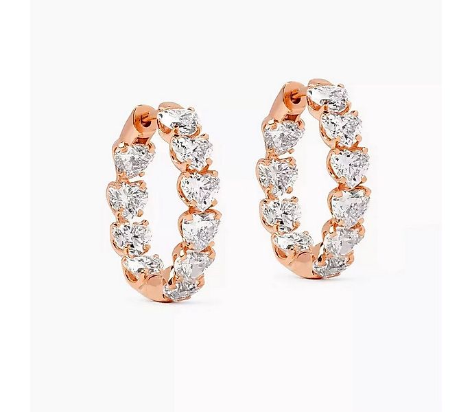 ROUGEMONT Paar Creolen Funkelnde Herz Creolen Ohrringe 925 Silber 18K Gold, günstig online kaufen