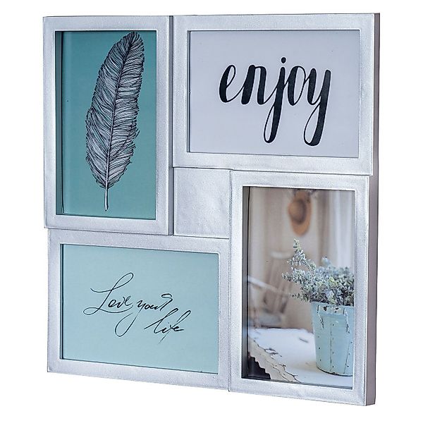 Levandeo® Bilderrahmen Collage, Bilderrahmen 4 Fotos 10x15cm Foto Aufstelle günstig online kaufen