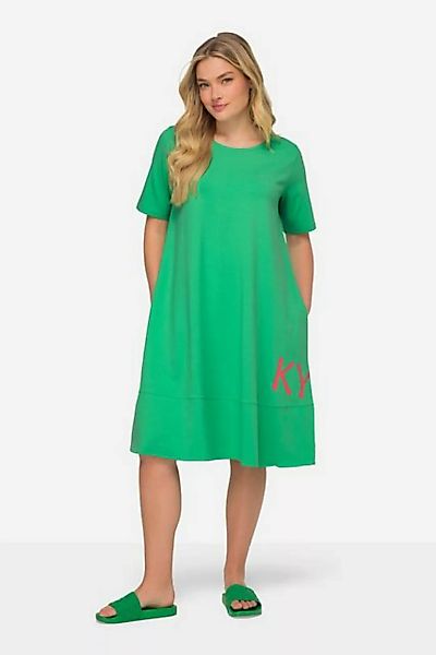 Laurasøn Midikleid Jerseykleid Wording-Print Rundhals Halbarm günstig online kaufen