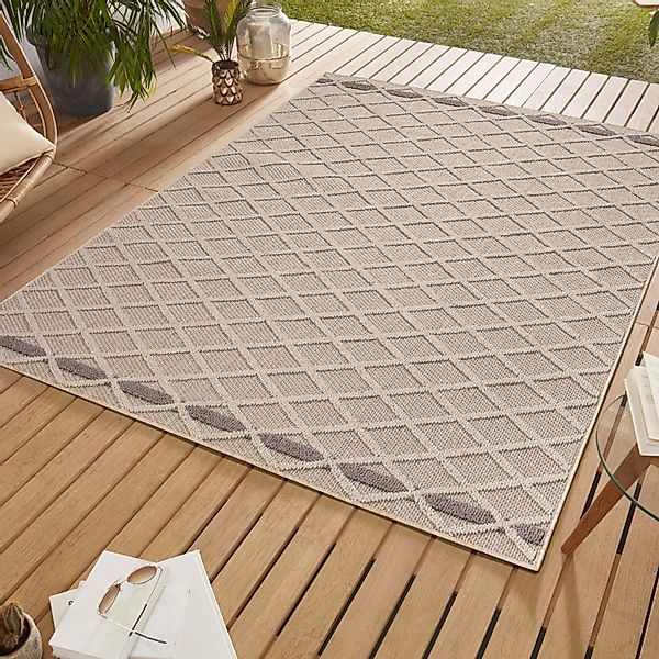 SIMPEX24 Outdoorteppich Rauten Design, Rechteckig, Höhe: günstig online kaufen