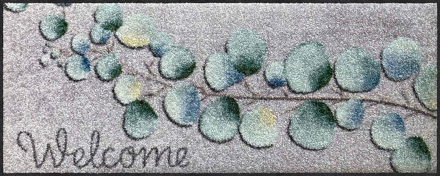 Salonloewe Fußmatte Fußabtreter klein 30x75 Eucalyptus Welcome grün, Läufer günstig online kaufen