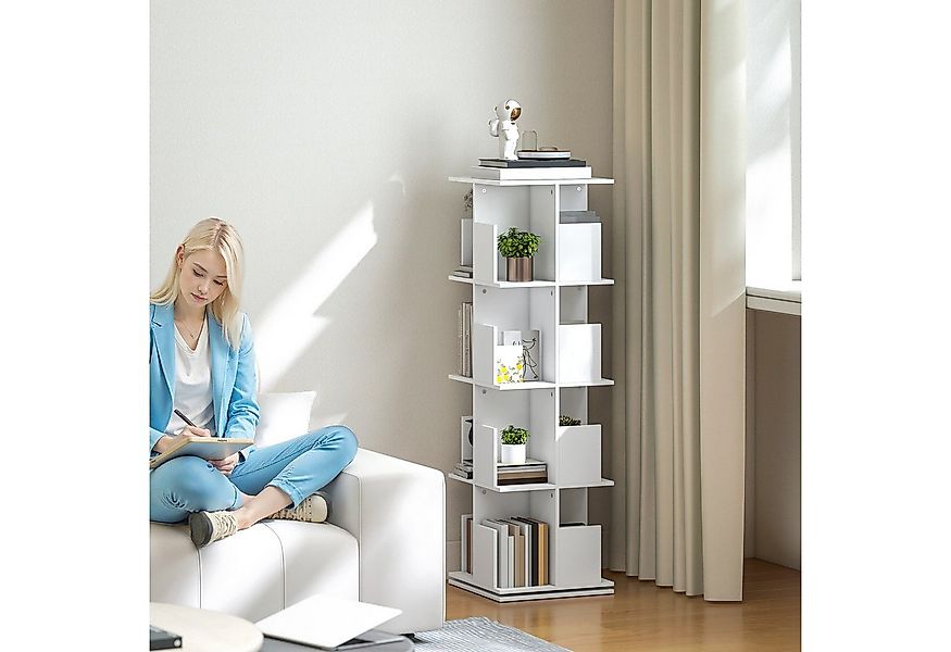 HOMCOM Bücherregal Vier Ebenen mit 16 Fächern, Standregale 1-tlg., 360° dre günstig online kaufen