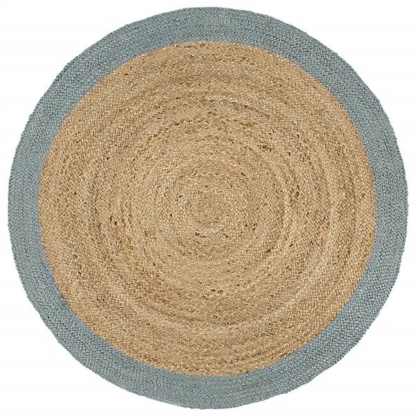 vidaXL Teppich Handgefertigt Jute mit Olivgrünem Rand 240 cm 343610 günstig online kaufen