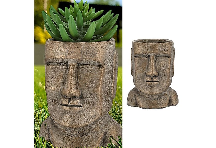 CEPEWA Blumentopf Pflanztopf Moai Kopf gold H21cm Terracotta Büste S günstig online kaufen