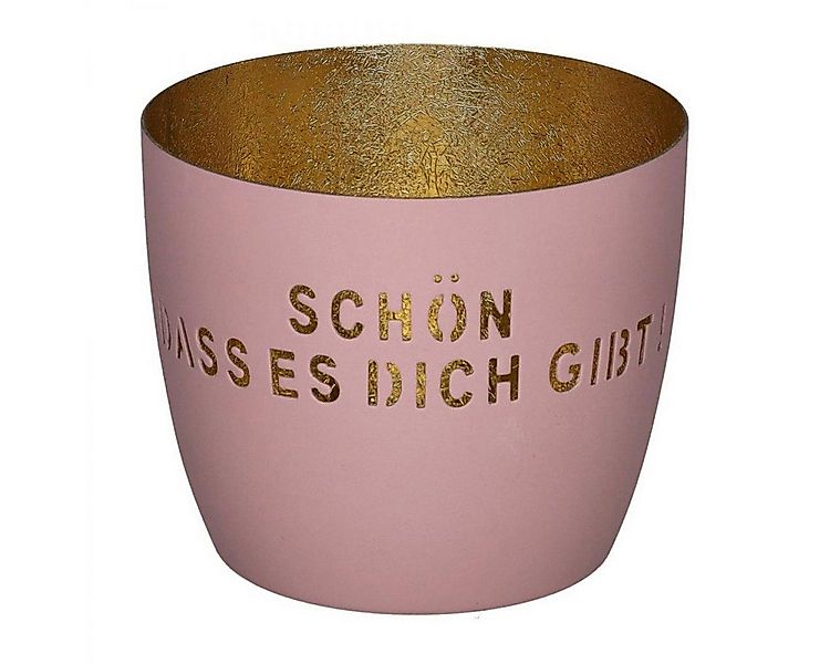 Giftcompany Kerzenhalter Windlicht Madras Schön dass es Dich gibt Rosa Gold günstig online kaufen