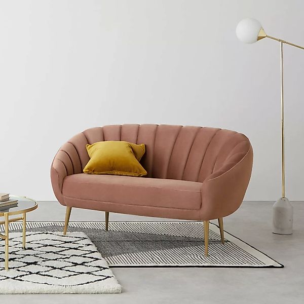 Primrose 2-Sitzer Sofa, Samt in Zartrosa - MADE.com günstig online kaufen