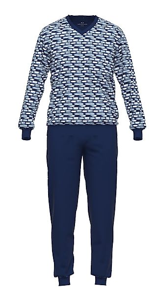 GÖTZBURG Schlafanzug Herren Pyjama mit V-Ausschnitt günstig online kaufen