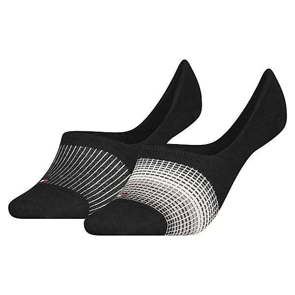 Tommy Hilfiger Footie Gradient Stripe Socken 2 Paare EU 35-38 Black günstig online kaufen