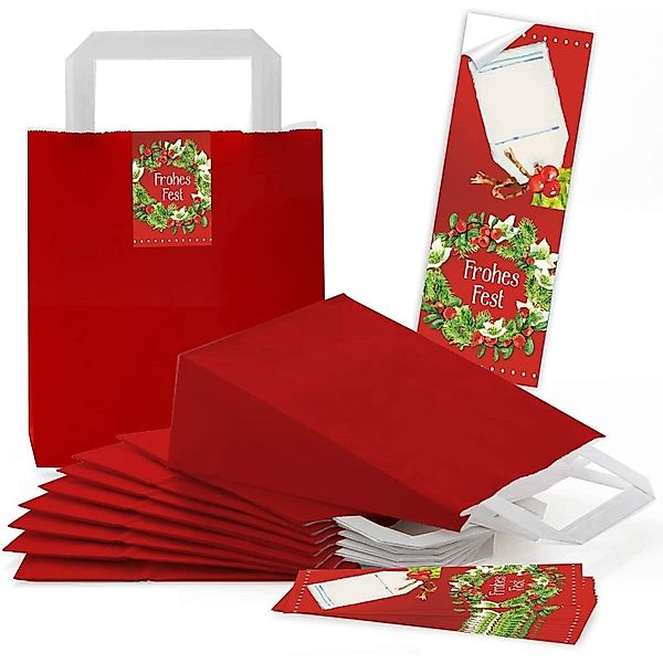 Logbuch-Verlag Dekofigur Rote weihnachtliche Papiertüten mit günstig online kaufen