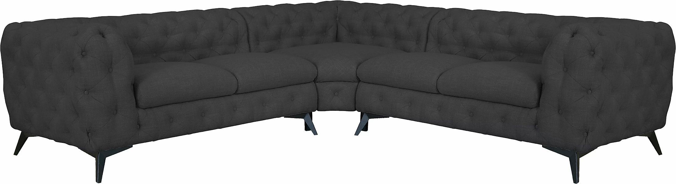 Leonique Chesterfield-Sofa "Ecksofa GLYNIS L-Form mit Wellenunterfederung, günstig online kaufen