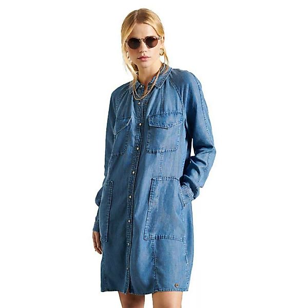 Superdry Tencel Oversized Kurzes Kleid XS Mid Wash günstig online kaufen