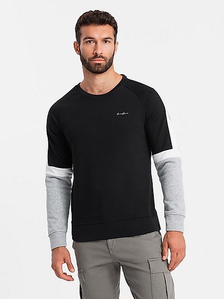 OMBRE Sweatshirt Dreifarbiges Herren-Sweatshirt mit Raglanärmeln günstig online kaufen