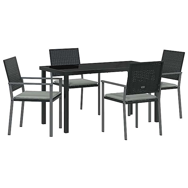 vidaXL Garten Essgruppe 5-Tlg Schwarz Poly Rattan 3379074 günstig online kaufen