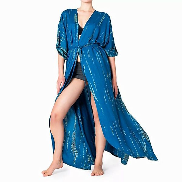 PANASIAM Tunikakleid Damen Kimono Maxi Strandkleid aus natürlicher Viskose günstig online kaufen