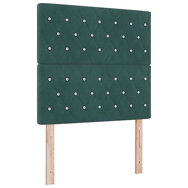 vidaXL Bett Boxspringbett mit Matratze Dunkelgrün 120x200 cm Samt (1-tlg) günstig online kaufen