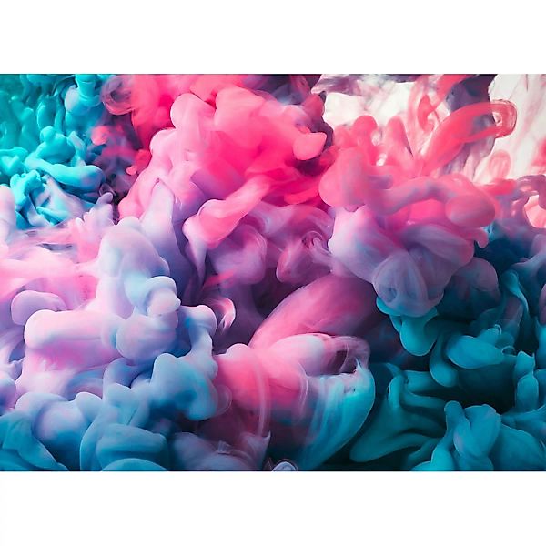 Fototapete Rauch Bunt Blau Rosa 3,50 m x 2,55 m FSC® günstig online kaufen