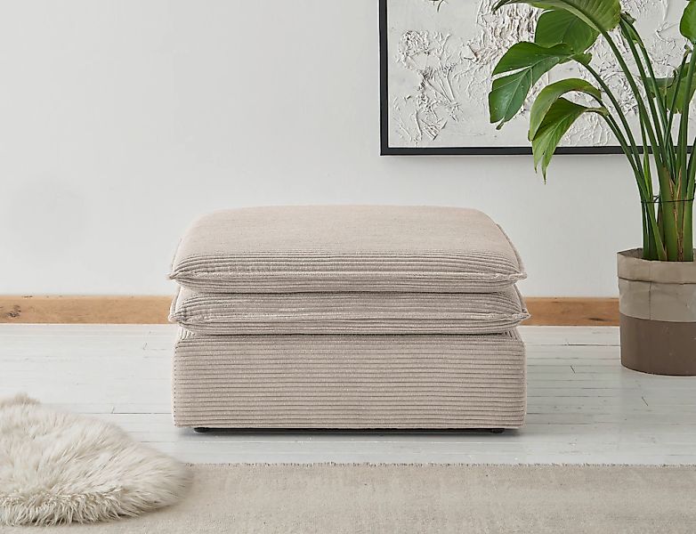 Home affaire Hocker "PIAGGE" Hochwertiger Cord, passend zum Loveseat PIAGGE günstig online kaufen