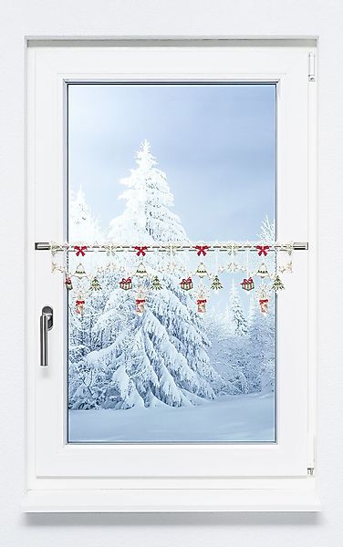 Plauener Spitze® Scheibengardine Weihnachtsdeko, (1 St), günstig online kaufen