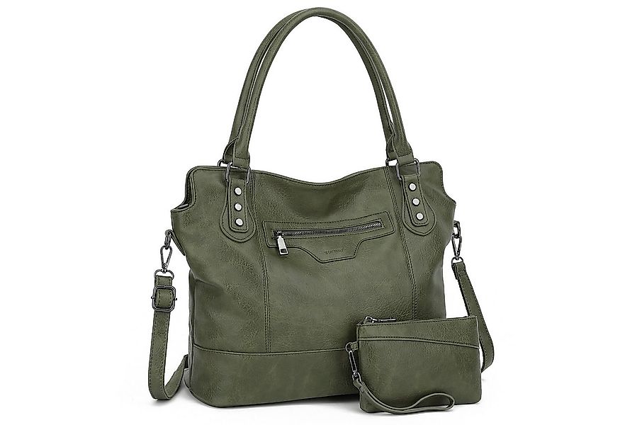 TAN.TOMI Handtasche Damen Schultertasche - Set Shopper Umhängetasche Henkel günstig online kaufen