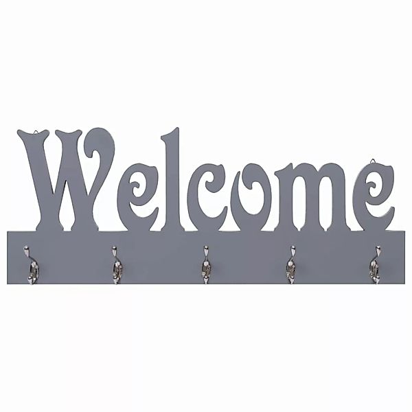 Wandgarderobe Welcome Grau 74 X 29,5 Cm günstig online kaufen