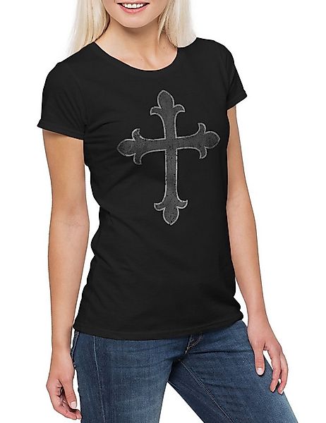 Urban Backwoods Print-Shirt Christian Cross I Damen T-Shirt Christliches Kr günstig online kaufen