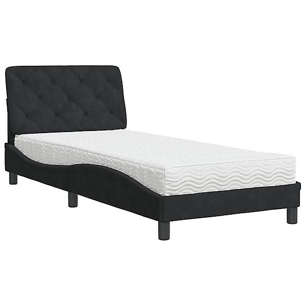 vidaXL Bett Bett mit Matratze Schwarz 90x190 cm Samt günstig online kaufen