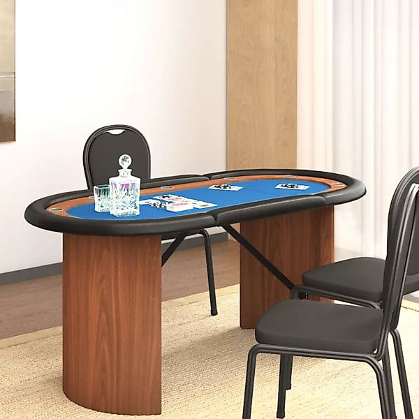 Vidaxl Pokertisch 10 Spieler Blau 160x80x75 Cm günstig online kaufen