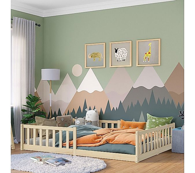 Bellabino Kinderbett Vere mit Rausfallschutz und Lattenrost (natur, Kiefer günstig online kaufen